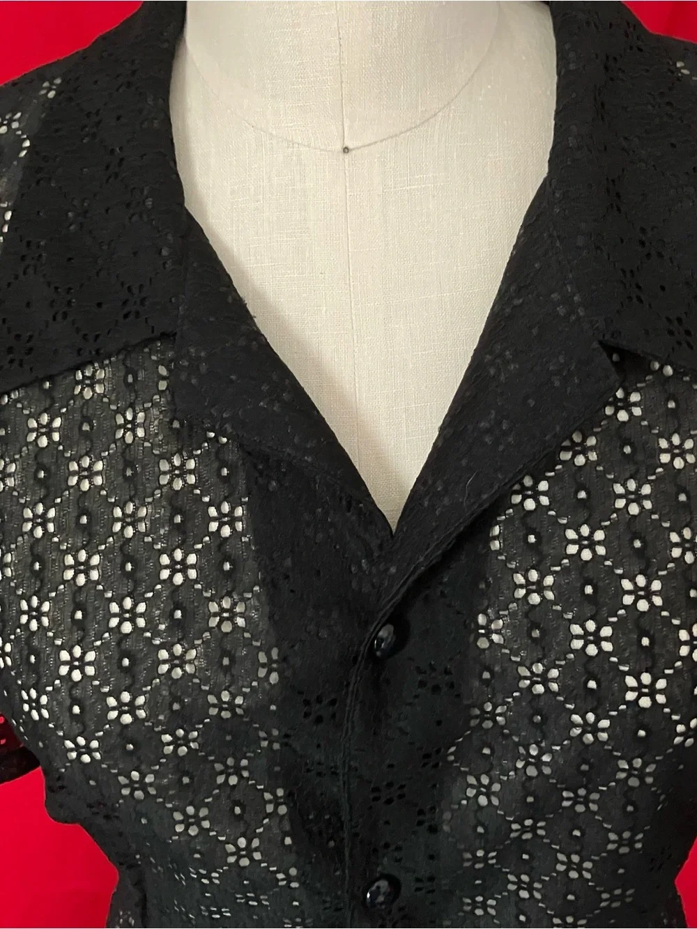 Vintage Black lace Shirtwaist Dress Volup! - Picture 5 of 6